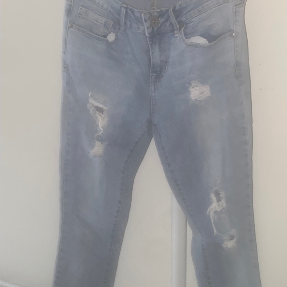 Bullhead Blue Skinny Distressed Jeans